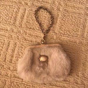New Salvatore Ferragamo Fur Purse or wristlet